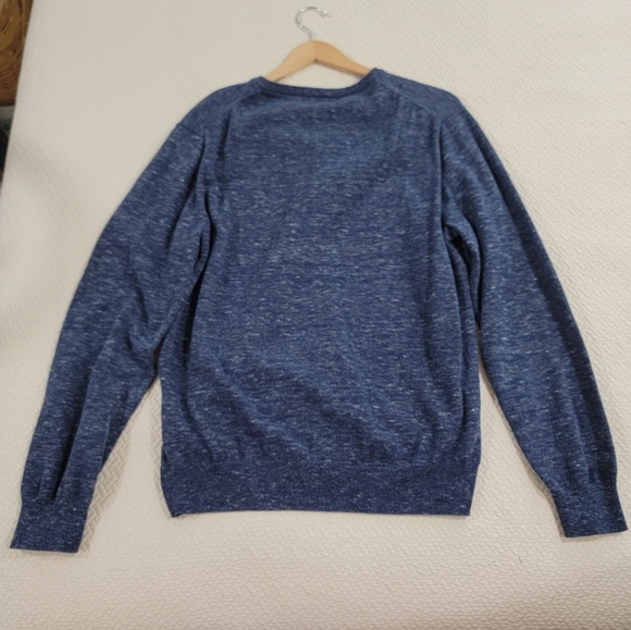 J. Crew Blue V-Neck Sweater Mens Size Large Slim Fit - Picture 2 of 12